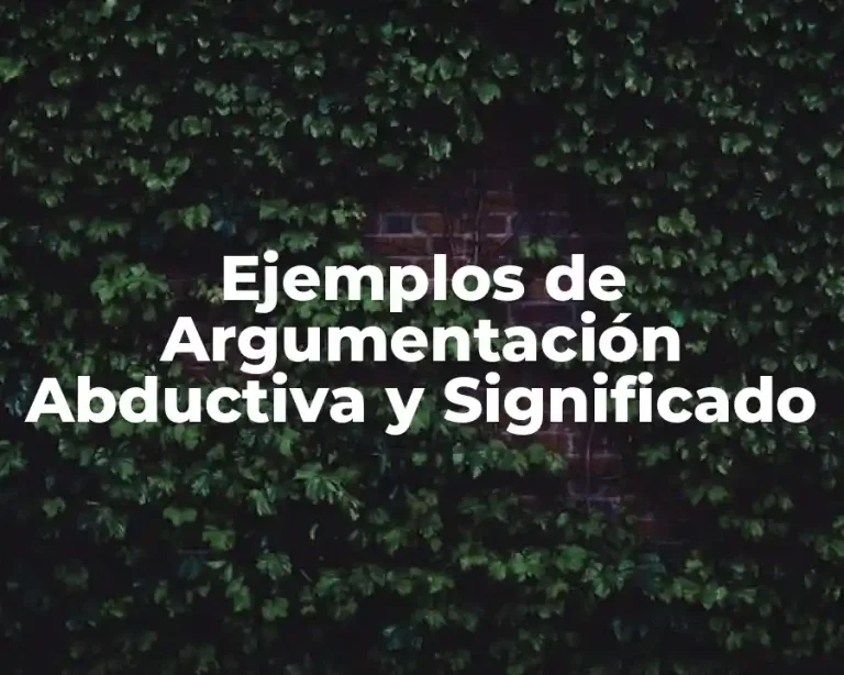 Ejemplos de Argumentación Abductiva y Significado