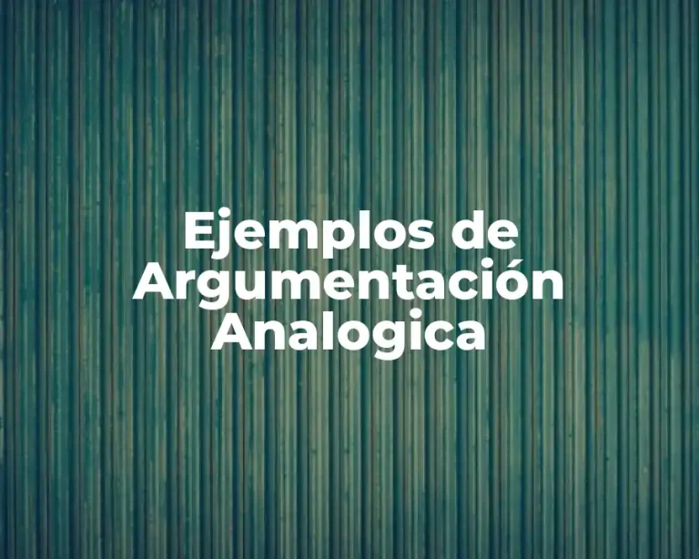 Ejemplos de Argumentación Analogica
