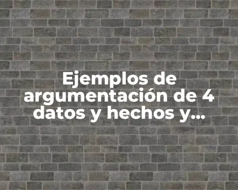 Ejemplos de argumentación de 4 datos y hechos y Significado