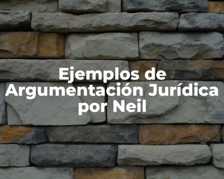 Ejemplos de Argumentación Jurídica por Neil