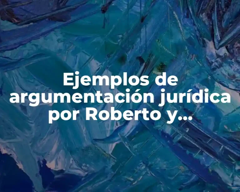 Ejemplos de argumentación jurídica por Roberto y Significado