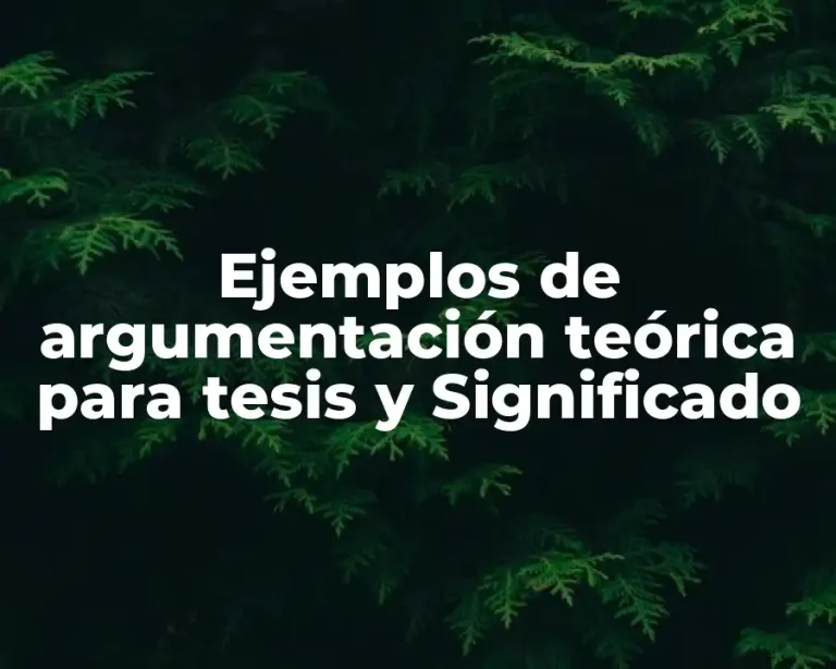 Ejemplos de argumentación teórica para tesis y Significado