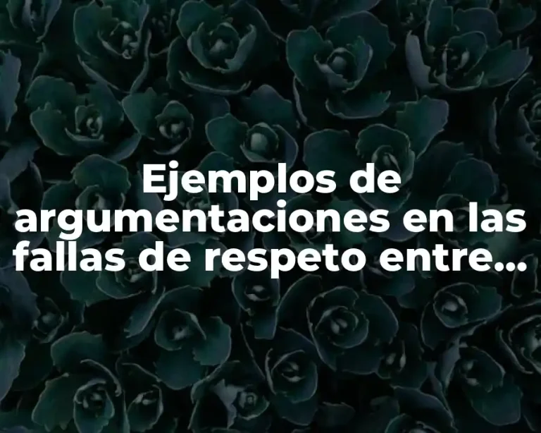 Ejemplos de argumentaciones en las fallas de respeto entre alumnos
