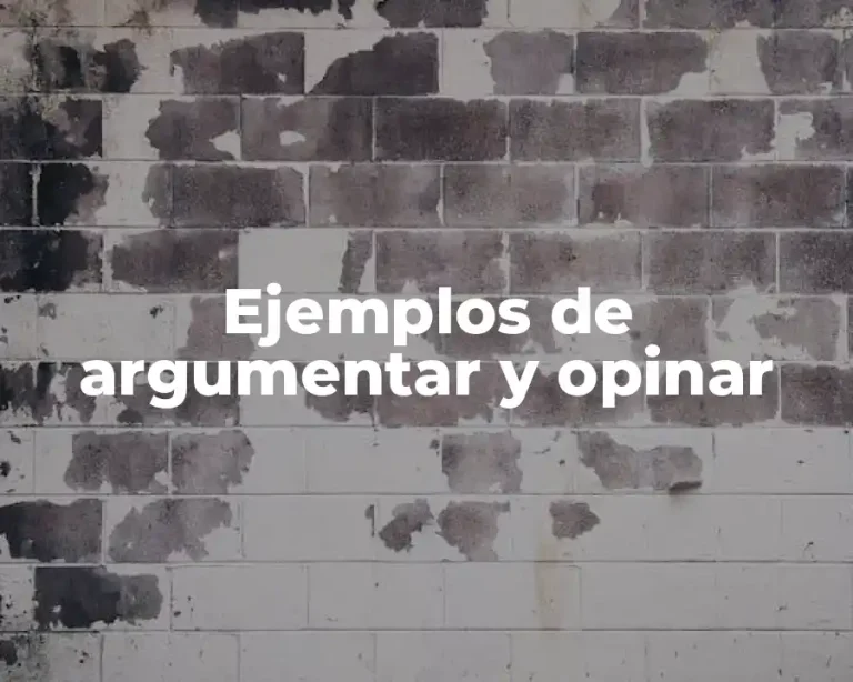 Ejemplos de argumentar y opinar