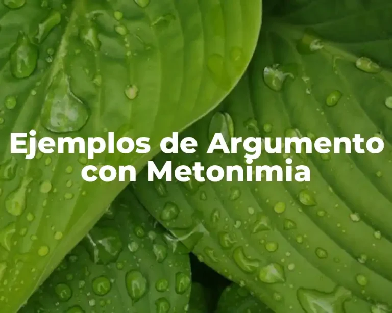 Ejemplos de Argumento con Metonimia