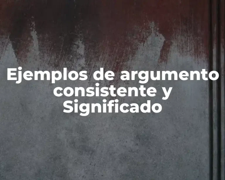 Ejemplos de argumento consistente y Significado