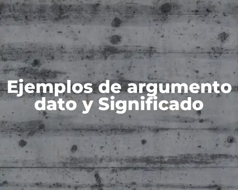 Ejemplos de argumento dato y Significado
