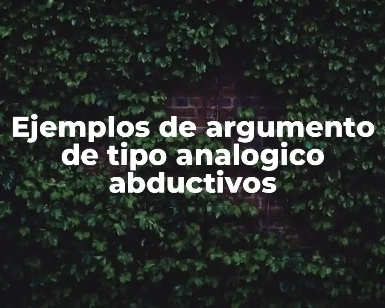 Ejemplos de argumento de tipo analogico abductivos