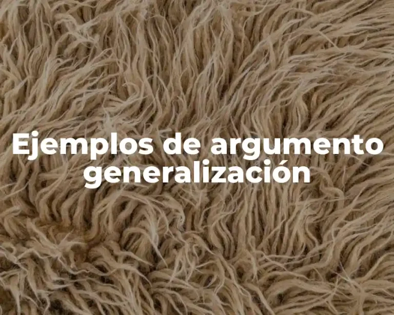 Ejemplos de argumento generalización