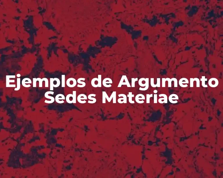 Ejemplos de Argumento Sedes Materiae
