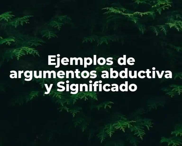 Ejemplos de argumentos abductiva y Significado