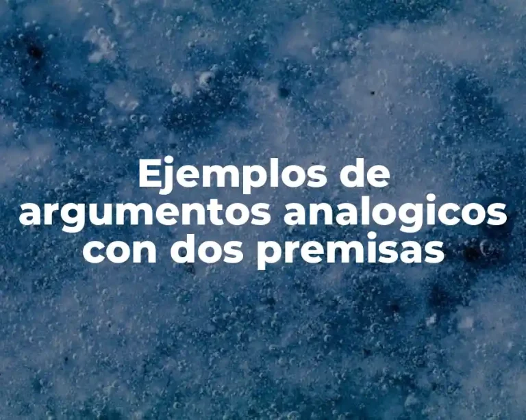Ejemplos de argumentos analogicos con dos premisas