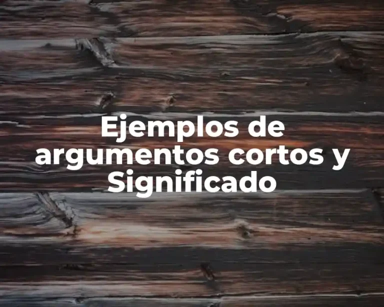 Ejemplos de argumentos cortos y Significado