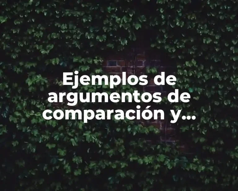 Ejemplos de argumentos de comparación y Significado