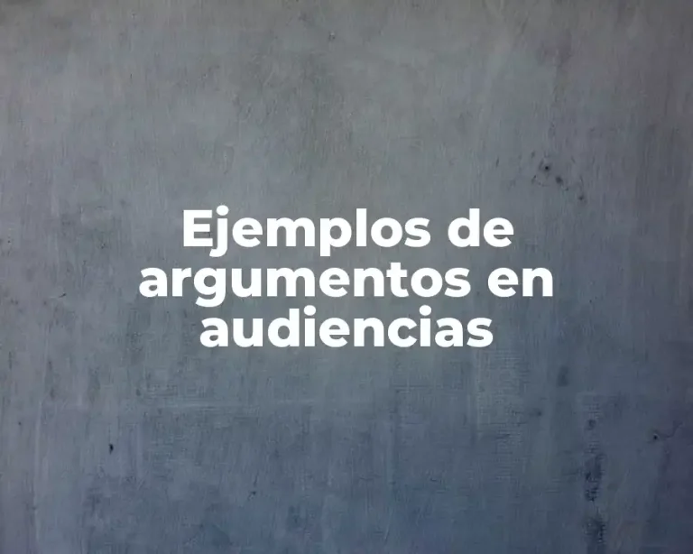 Ejemplos de argumentos en audiencias