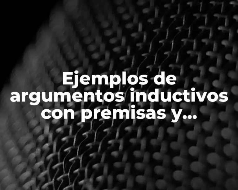 Ejemplos de argumentos inductivos con premisas y Significado