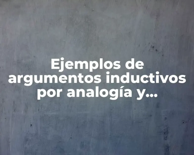 Ejemplos de argumentos inductivos por analogía y Significado