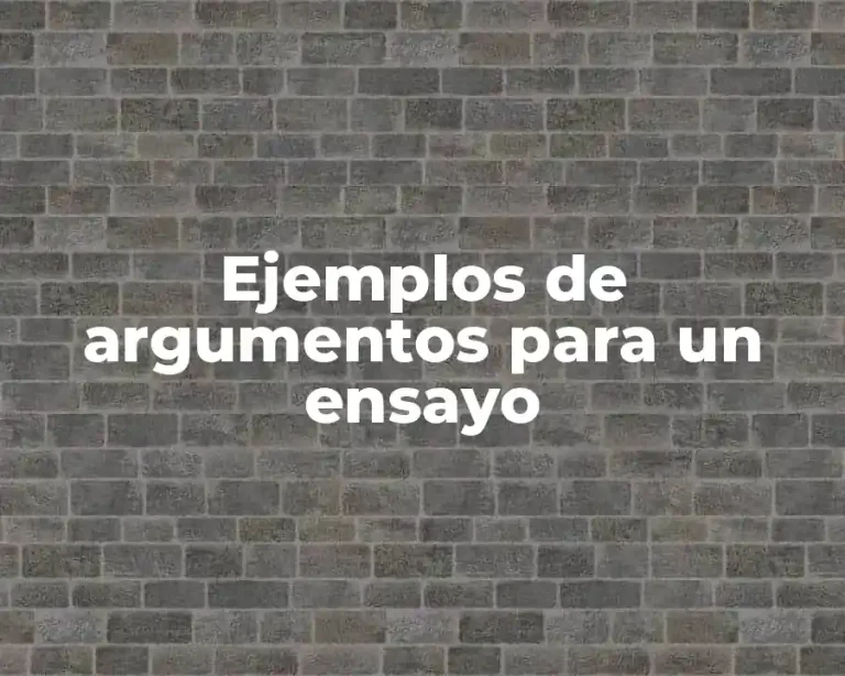 Ejemplos de argumentos para un ensayo
