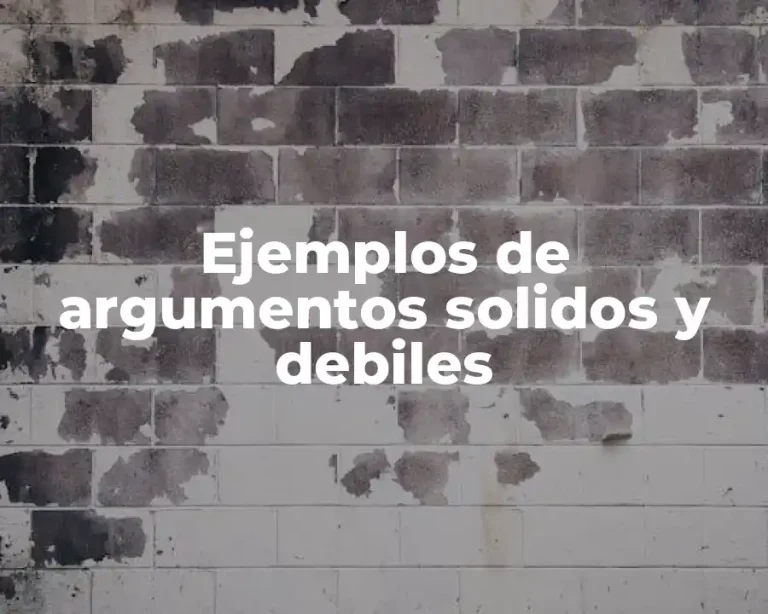 Ejemplos de argumentos solidos y debiles