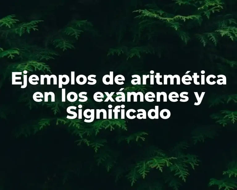 Ejemplos de aritmética en los exámenes y Significado