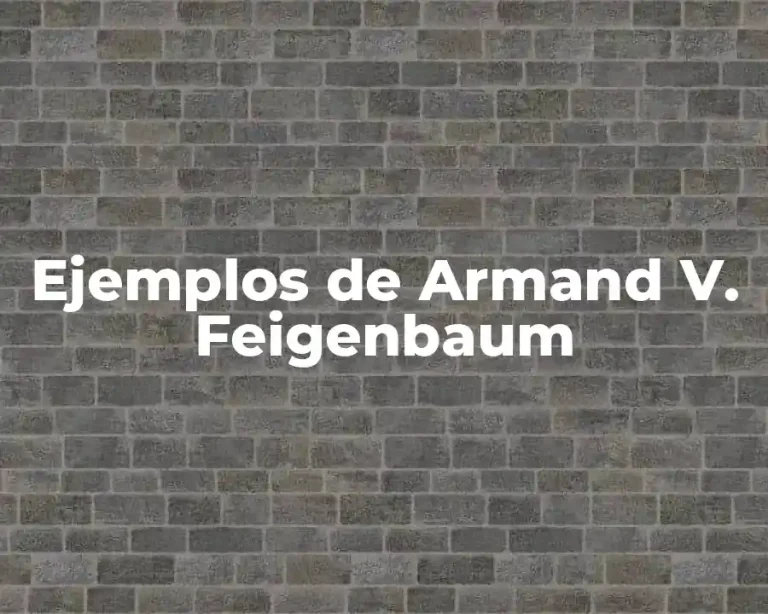 Ejemplos de Armand V. Feigenbaum