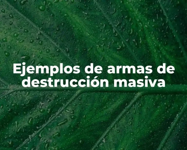 Ejemplos de armas de destrucción masiva