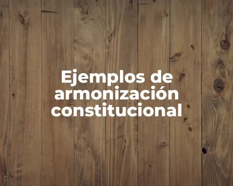 Ejemplos de armonización constitucional