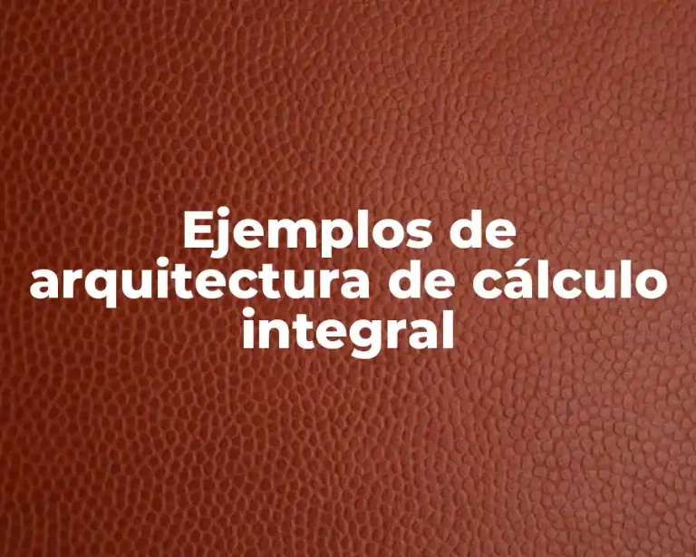 Ejemplos de arquitectura de cálculo integral
