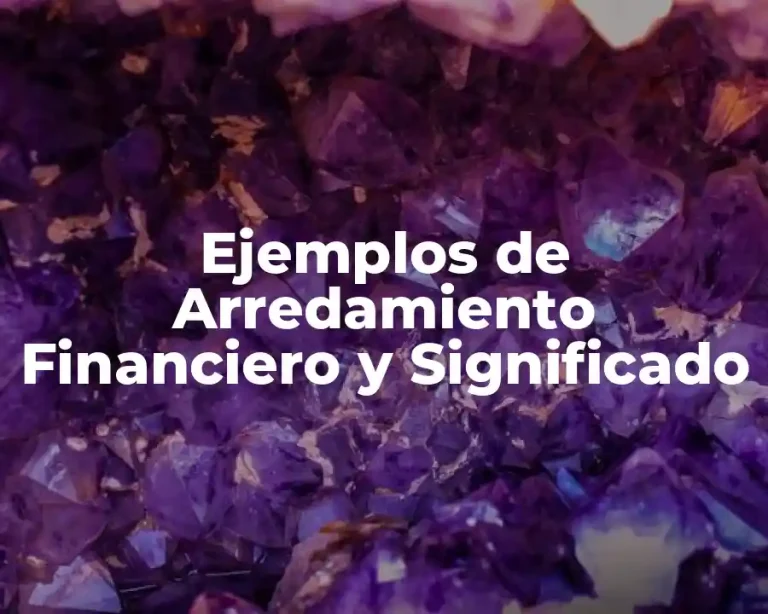 Ejemplos de Arredamiento Financiero y Significado