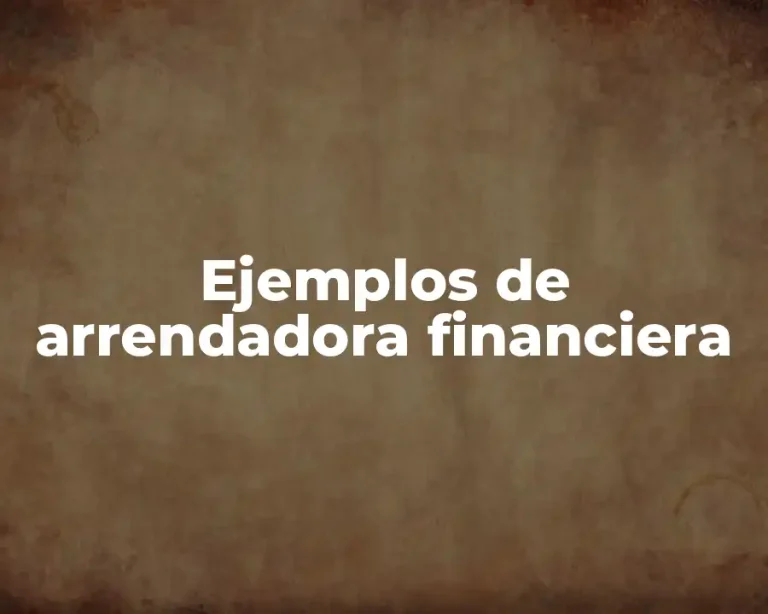Ejemplos de arrendadora financiera