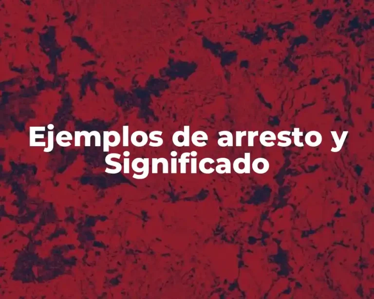 Ejemplos de arresto y Significado