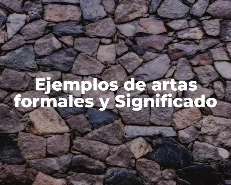 Ejemplos de artas formales y Significado