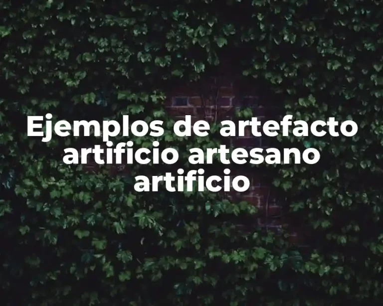 Ejemplos de artefacto artificio artesano artificio