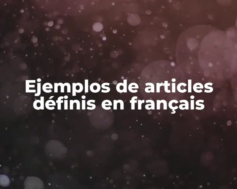 Ejemplos de articles définis en français