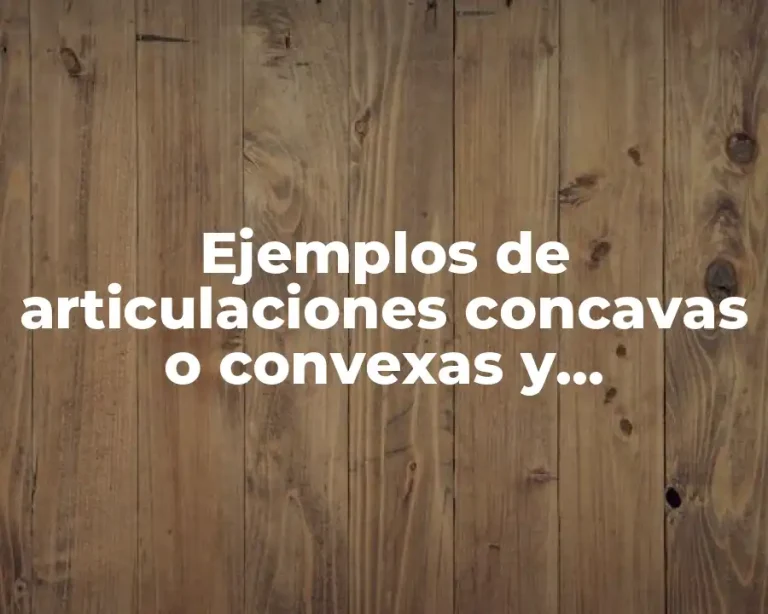 Ejemplos de articulaciones concavas o convexas y Significado