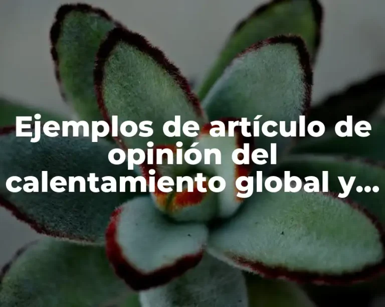 Ejemplos de artículo de opinión del calentamiento global y Significado