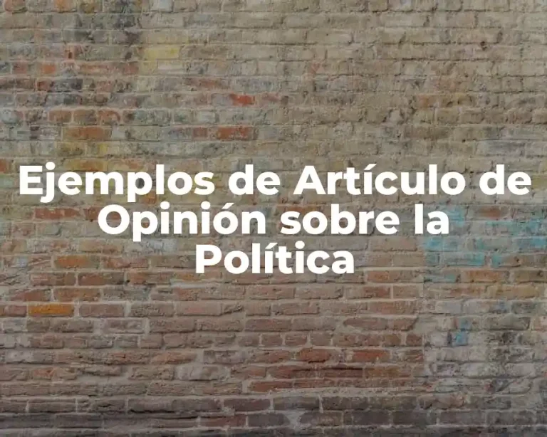 Ejemplos de Artículo de Opinión sobre la Política