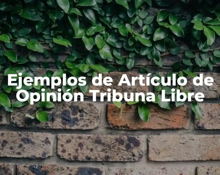Ejemplos de Artículo de Opinión Tribuna Libre