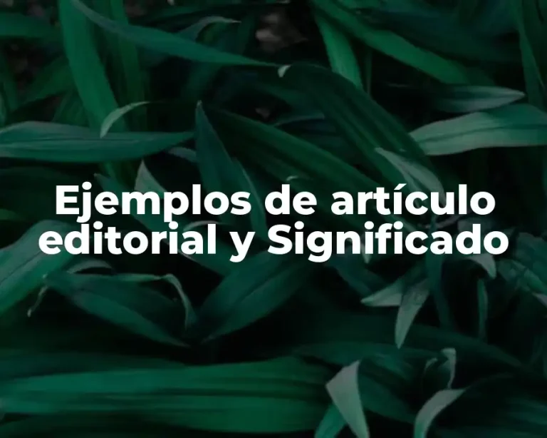 Ejemplos de artículo editorial y Significado