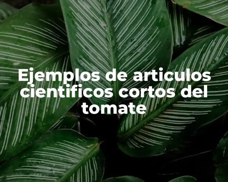 Ejemplos de articulos cientificos cortos del tomate