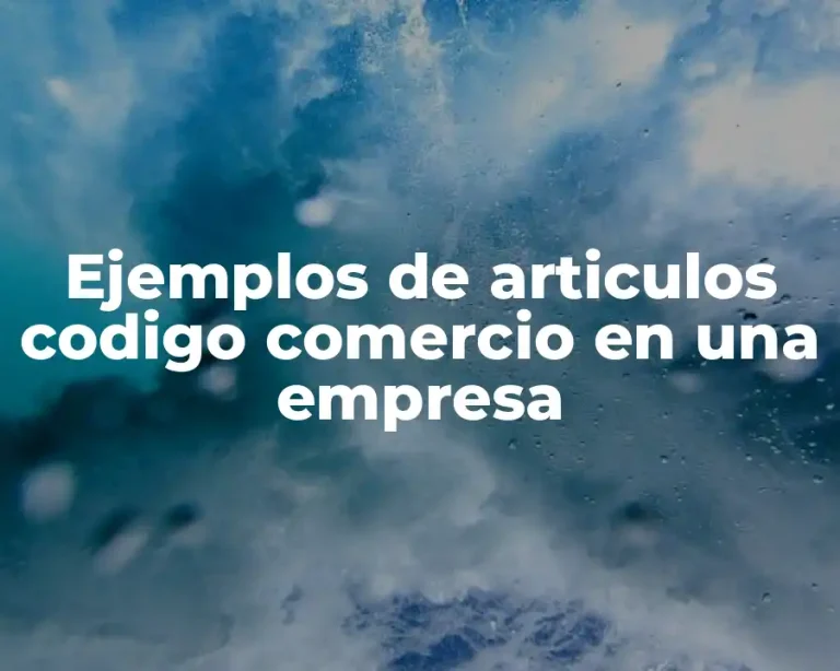 Ejemplos de articulos codigo comercio en una empresa