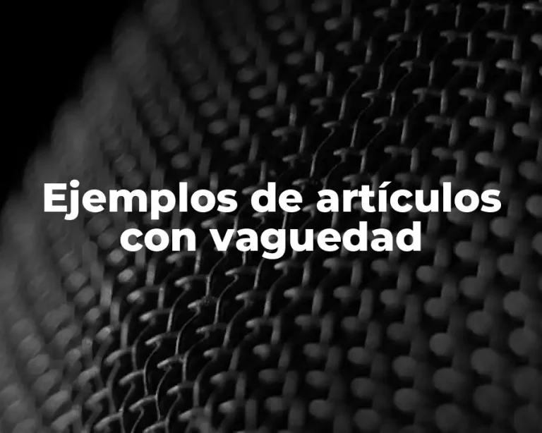 Ejemplos de artículos con vaguedad