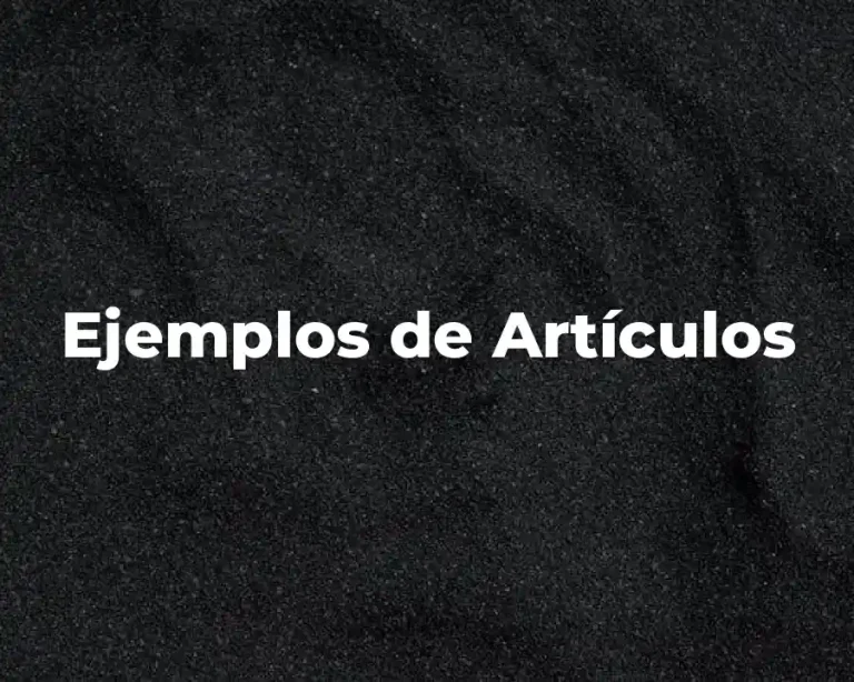 Ejemplos de Artículos