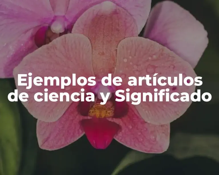 Ejemplos de artículos de ciencia y Significado