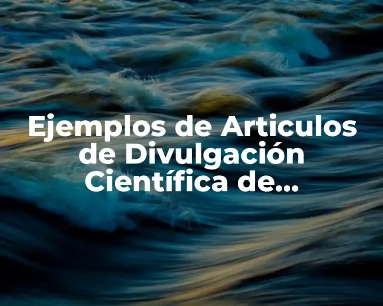 Ejemplos de Articulos de Divulgación Científica de Electricidad