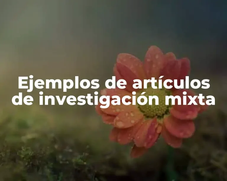 Ejemplos de artículos de investigación mixta