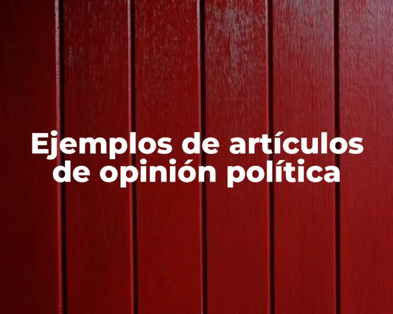 Ejemplos de artículos de opinión política