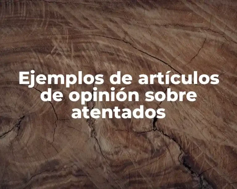 Ejemplos de artículos de opinión sobre atentados