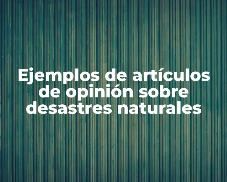 Ejemplos de artículos de opinión sobre desastres naturales