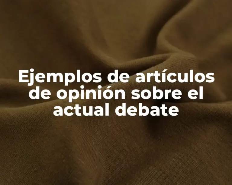 Ejemplos de artículos de opinión sobre el actual debate